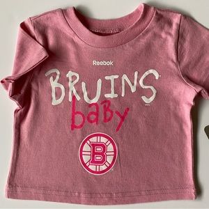 Bruins shirt size 6-9 months Reebok NWT Bruins logo pink new